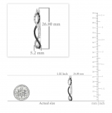 0.33 Carat (ctw) Sterling Silver Round Black & White Diamond Ladies Swirl Hoop Earrings 1/3 CT