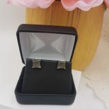 0.07 Carat (ctw) Black Rhodium Plated Sterling Silver Real Black Diamond Men's Kite Shape Hip Hop Iced Stud Earrings