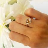 0.05 Carat (ctw) 925 Sterling Silver Round Cut Diamond Ladies Split Shank Double Heart Promise Ring
