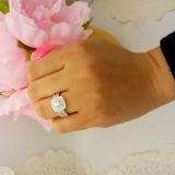 1.50 Carat (ctw) 10K White Gold Round White Diamond Ladies Halo Style Bridal Engagement Ring Matching Band Set 1 1/2 CT