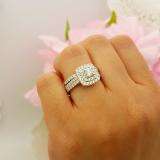 1.50 Carat (ctw) 10K White Gold Round White Diamond Ladies Halo Style Bridal Engagement Ring Matching Band Set 1 1/2 CT