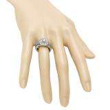 1.50 Carat (ctw) 10K Yellow Gold Round White Diamond Ladies Halo Style Bridal Engagement Ring Matching Band Set 1 1/2 CT
