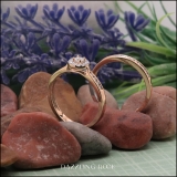 0.50 Carat (ctw) 10K Rose Gold Round White Diamond Ladies Halo Style Bridal Engagement Ring Matching Band Set 1/2 CT