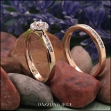 0.50 Carat (ctw) 10K Rose Gold Round White Diamond Ladies Halo Style Bridal Engagement Ring Matching Band Set 1/2 CT