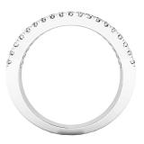 10K White Gold Round & Baguette Blue & White Cubic Zirconia Ladies Anniversary Wedding Band