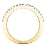 10K Yellow Gold Round & Baguette Blue & White Cubic Zirconia Ladies Anniversary Wedding Band