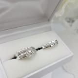 0.27 Carat (ctw) 14K White Gold Round Cut Diamond Men & Women's Cluster Engagement Ring Trio Bridal Set 1/4 CT