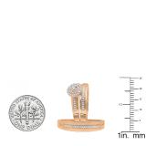 0.27 Carat (ctw) 18K Rose Gold Round Cut Diamond Men & Women's Cluster Engagement Ring Trio Bridal Set 1/4 CT