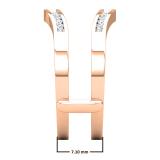 0.25 Carat (ctw) 18K Rose Gold Round White Diamond Ladies Anniversary Wedding Band Enhancer Guard Double Ring 1/4 CT