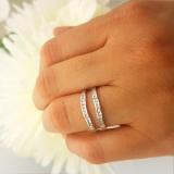 0.25 Carat (ctw) 18K White Gold Round White Diamond Ladies Anniversary Wedding Band Enhancer Guard Double Ring 1/4 CT