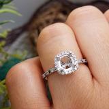 0.30 Carat (ctw) 14K White Gold Round Cut Black & White Diamond Ladies Bridal Semi Mount Engagement Ring 1/3 CT (No Center Stone)
