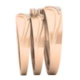0.20 Carat (ctw) 10K Rose Gold Round White Diamond Men & Women's Engagement Ring Trio Bridal Set 1/5 CT