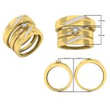 0.20 Carat (ctw) 10K Yellow Gold Round White Diamond Men & Women's Engagement Ring Trio Bridal Set 1/5 CT