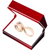 0.20 Carat (ctw) 18K Rose Gold Round White Diamond Men & Women's Engagement Ring Trio Bridal Set 1/5 CT