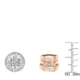 0.20 Carat (ctw) 18K Rose Gold Round White Diamond Men & Women's Engagement Ring Trio Bridal Set 1/5 CT