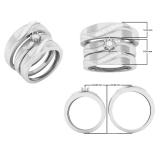 0.20 Carat (ctw) 18K White Gold Round White Diamond Men & Women's Engagement Ring Trio Bridal Set 1/5 CT