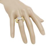 0.12 Carat (ctw) 10K Yellow Gold Round White Diamond Men's 3 Stone Wedding Anniversary Band