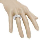 0.12 Carat (ctw) 14K White Gold Round White Diamond Men's 3 Stone Wedding Anniversary Band