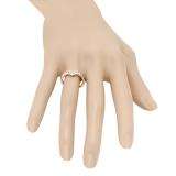0.60 Carat (ctw) 14K Rose Gold Round Real White Diamond Wedding Stackable Band Anniversary Guard Chevron Ring