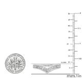 0.80 Carat (ctw) 14K White Gold Round Real White Diamond Wedding Stackable Band Anniversary Guard Chevron Ring 3/4 CT