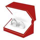 1.00 Carat (ctw) 14K White Gold Princess & Round Cut 3 Stone Diamond Ladies Engagement Bridal Ring Set Matching Band 1 CT