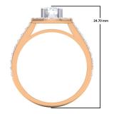 1.00 Carat (ctw) 10K Rose Gold Round White Diamond Ladies Halo Style Bridal Engagement Ring 1 CT