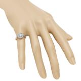 1.00 Carat (ctw) 10K Rose Gold Round White Diamond Ladies Halo Style Bridal Engagement Ring 1 CT