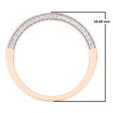 0.20 Carat (ctw) 14K Rose Gold Round Cut Diamond Ladies Stackable Anniversary Wedding Contour Band Guard Ring 1/5 CT