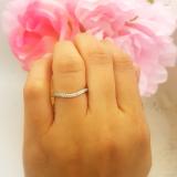 0.20 Carat (ctw) 14K White Gold Round Cut Diamond Ladies Stackable Anniversary Wedding Contour Band Guard Ring 1/5 CT