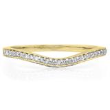 0.20 Carat (ctw) 14K Yellow Gold Round Cut Diamond Ladies Stackable Anniversary Wedding Contour Band Guard Ring 1/5 CT