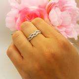 0.75 Carat (ctw) 18K White Gold Round White Diamond Ladies Swirl Bridal Engagement Ring 3/4 CT