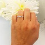 0.15 Carat (ctw) 14K Rose Gold Round Diamond Ladies Contour Anniversary Wedding Stackable Band Guard Ring