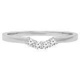 0.15 Carat (ctw) 14K White Gold Round Diamond Ladies Contour Anniversary Wedding Stackable Band Guard Ring