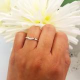 0.15 Carat (ctw) 14K White Gold Round Diamond Ladies Contour Anniversary Wedding Stackable Band Guard Ring
