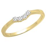 0.15 Carat (ctw) 18K Yellow Gold Round Diamond Ladies Contour Anniversary Wedding Stackable Band Guard Ring