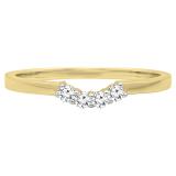 0.15 Carat (ctw) 18K Yellow Gold Round Diamond Ladies Contour Anniversary Wedding Stackable Band Guard Ring