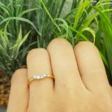 0.15 Carat (ctw) 18K Yellow Gold Round Diamond Ladies Contour Anniversary Wedding Stackable Band Guard Ring