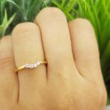 0.15 Carat (ctw) 18K Yellow Gold Round Diamond Ladies Contour Anniversary Wedding Stackable Band Guard Ring