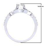 0.80 Carat (ctw) 10k White Gold Round White Diamond Ladies Bridal Split Shank Swirl Engagement Ring Matching Band Set 3/4 CT