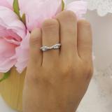 0.25 Carat (ctw) 14K White Gold Round Cut White Diamond Ladies Anniversary Wedding Stackable Contour Guard Band 1/4 CT