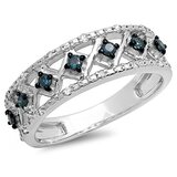 0.30 Carat (ctw) Sterling Silver Round White CZ Ladies Anniversary Ring Fashion Wedding Band 1/3 CT
