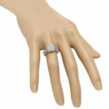 0.30 Carat (ctw) 10K White Gold Round Cut White Diamond Ladies Bridal Engagement Ring With Matching Band Set 1/3 CT