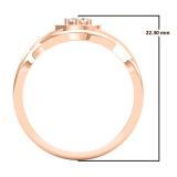 0.30 Carat (ctw) 10K Rose Gold Round White Diamond Ladies Bridal Halo Split Shank Engagement Ring Set 1/3 CT