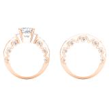 1.80 Carat (Ctw) 14K Rose Gold Princess & Round Diamond Ladies Bridal Semi Mount Engagement Ring With Matching Band Set 1 3/4 ct
