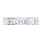 0.60 Carat (ctw) 14K White Gold Princess & Baguette White Diamond Ladies Invisible Wedding Band