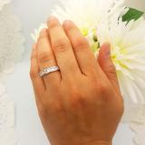 0.60 Carat (ctw) 14K White Gold Princess & Baguette White Diamond Ladies Invisible Wedding Band