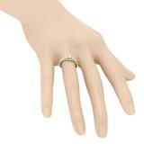 0.35 Carat (ctw) 14K Yellow Gold Round Cut White Diamond Ladies Bridal 3 Stone Engagement Ring 1/3 CT