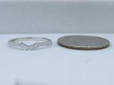 0.30 Carat (ctw) 14K White Gold Round Diamond Ladies Contour Anniversary Wedding Stackable Band Guard Ring 1/3 CT