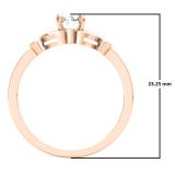 0.50 Carat (Ctw) 10K Rose Gold Round White Diamond Ladies Bridal Unique Vintage Style Engagement Ring 1/2 CT