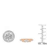 0.50 Carat (Ctw) 10K Rose Gold Round White Diamond Ladies Bridal Unique Vintage Style Engagement Ring 1/2 CT